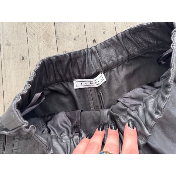 NWT ITMFL In The Mood For Love Tove Black High Waisted Lamb Leather Shorts Small - Picture 2 of 5